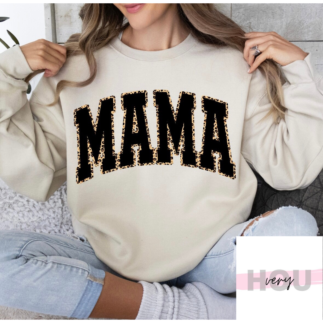 Black Leopard Mama Sweatshirt