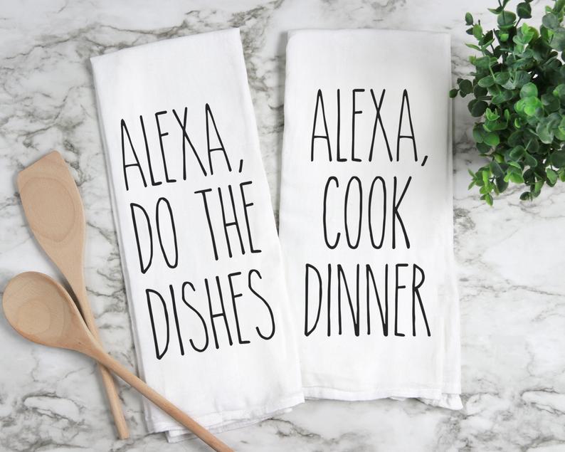 Do Dishes/Cook Dinner Tea Towel SET